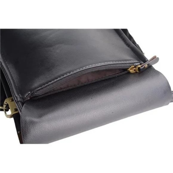 NEW 𝅺LEATHER Messenger Sling Crossbody Shoulder Bag for Men Brown - Picture 5 of 8